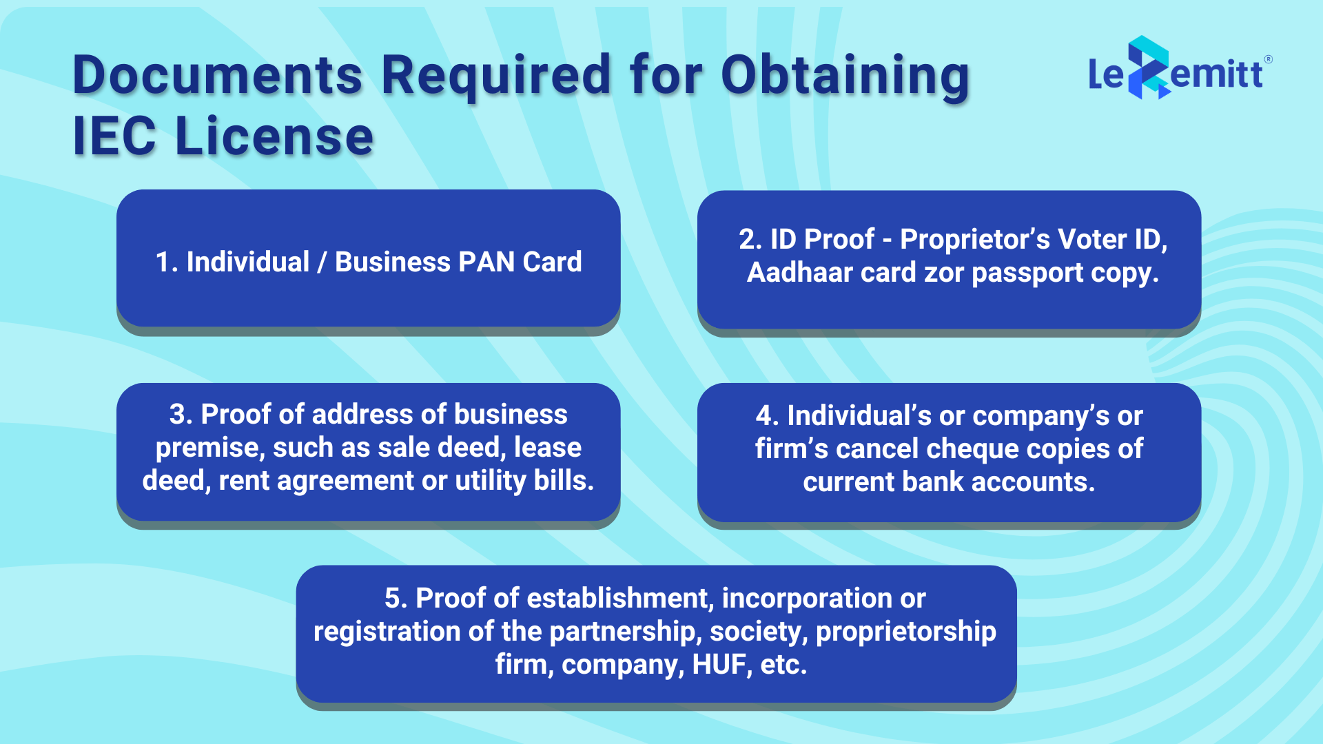 Documents Required for Obtaining IEC License