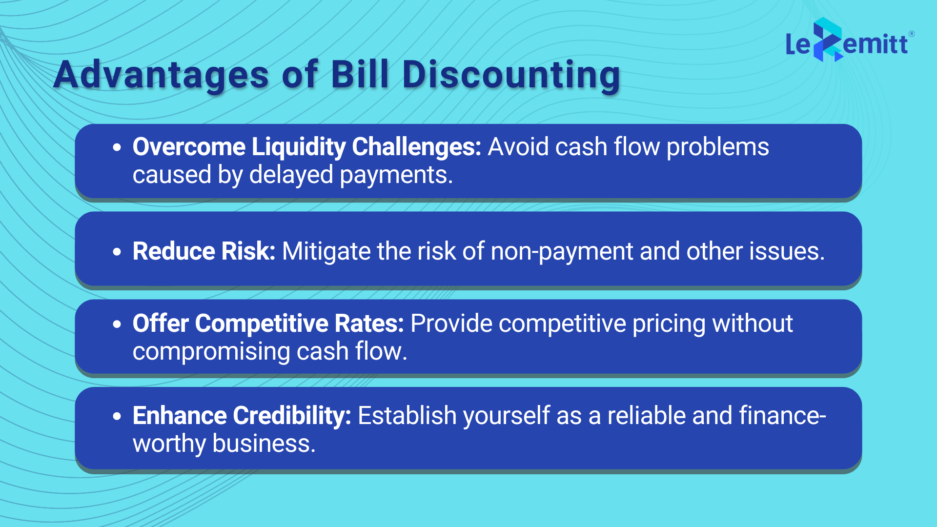 Advantages of bill discounting